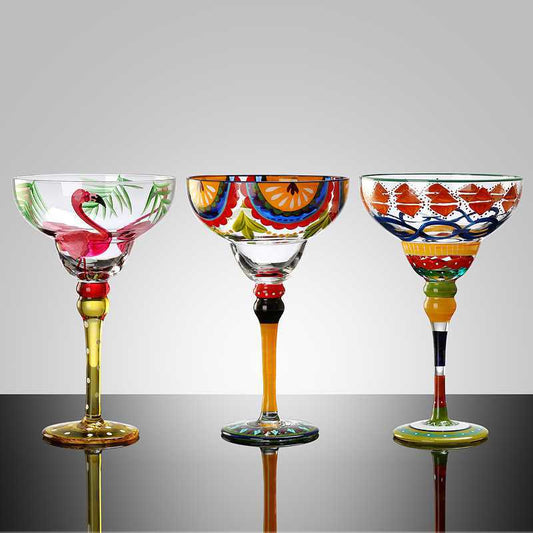 Hand-painted Margarita Crystal Glass