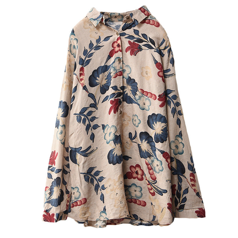 Loose Artistic Floral Shirt