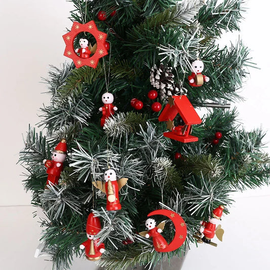 Decorative Christmas wreath with red and gold ornaments on a white background