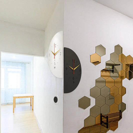 Double Sided Minimalist Corner Wall Clock