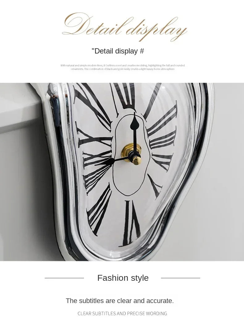 Surreal Melting Table Clock, Salvador Dali Style