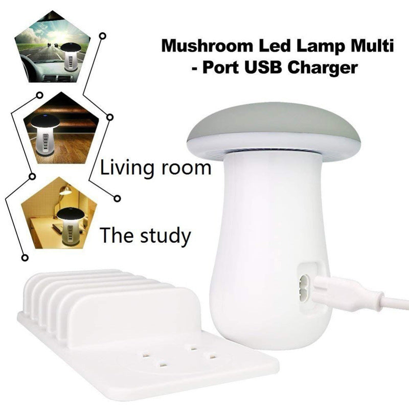 Mushroom LED Lamp Multi-USB Charger 🍄💡
