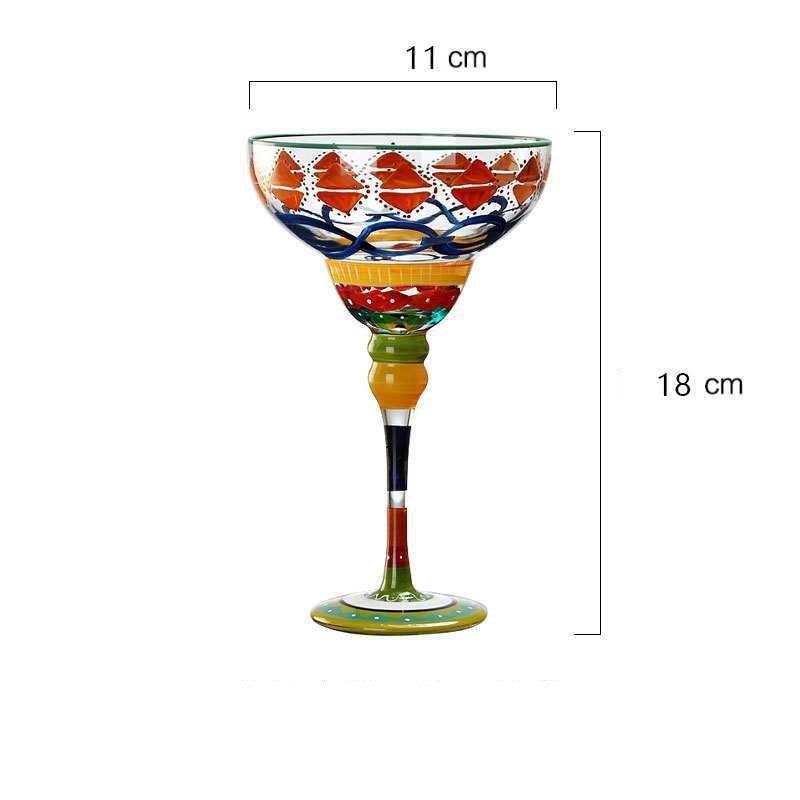 Hand-painted Margarita Crystal Glass