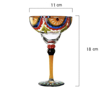 Hand-painted Margarita Crystal Glass