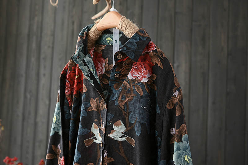 Loose Artistic Floral Shirt