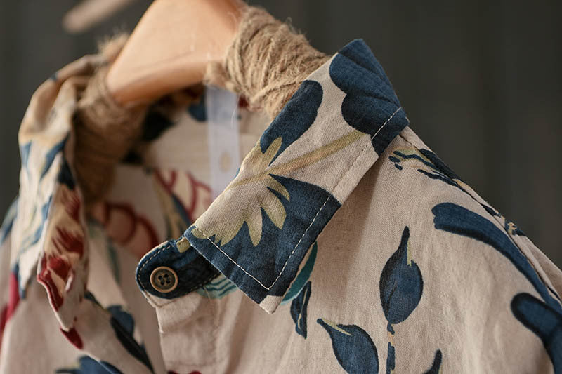 Loose Artistic Floral Shirt