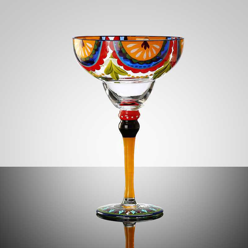 Hand-painted Margarita Crystal Glass