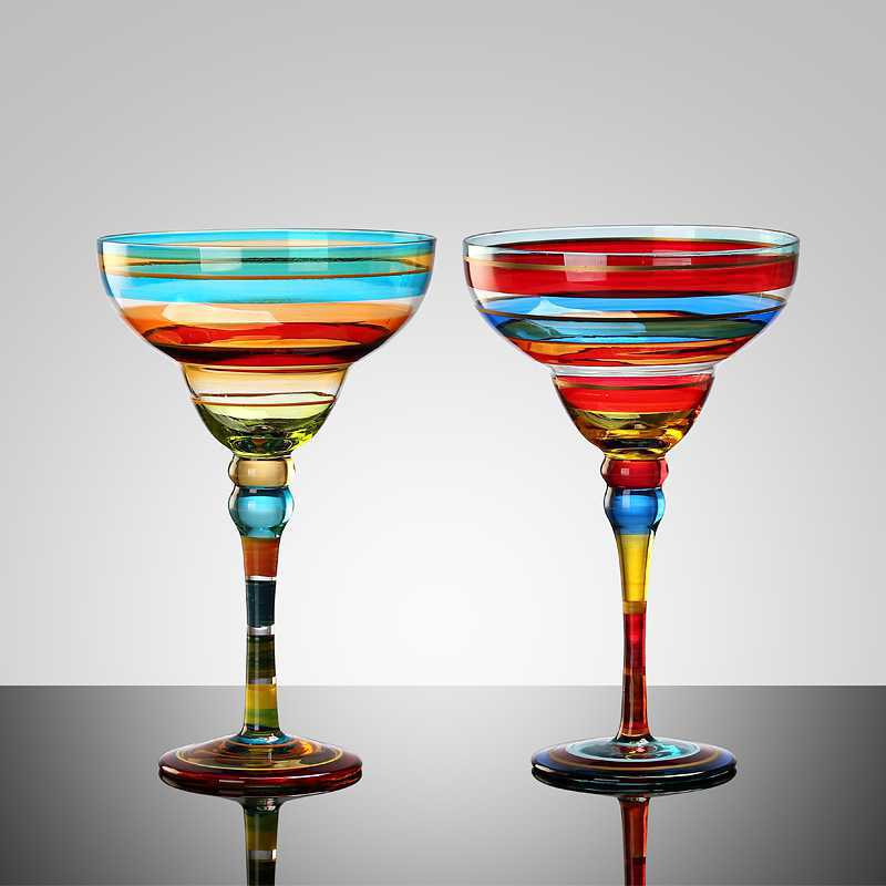 Hand-painted Margarita Crystal Glass