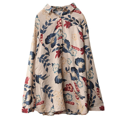Loose Artistic Floral Shirt