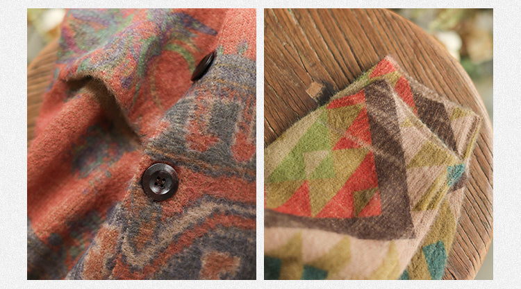 Colorful Geometry Long Sleeve Sweater