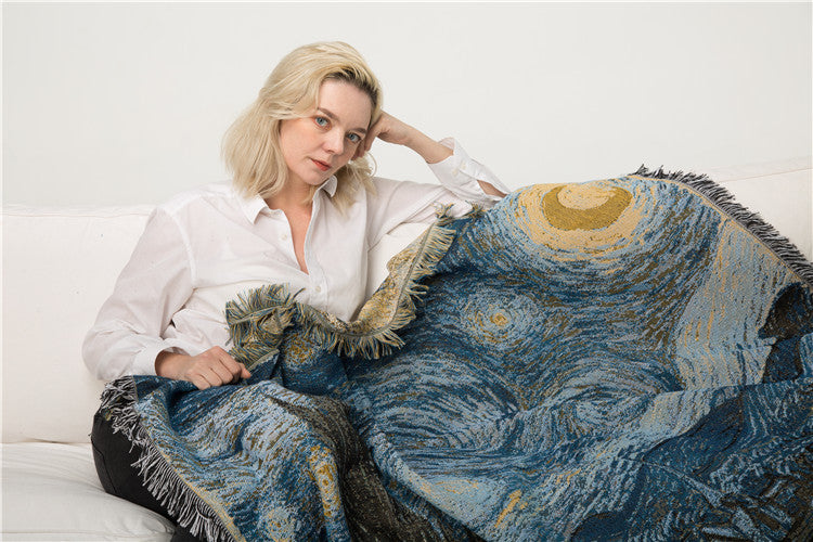 "Starry Night" Artistic Tapestry by Vincent van Gogh ✨🌙