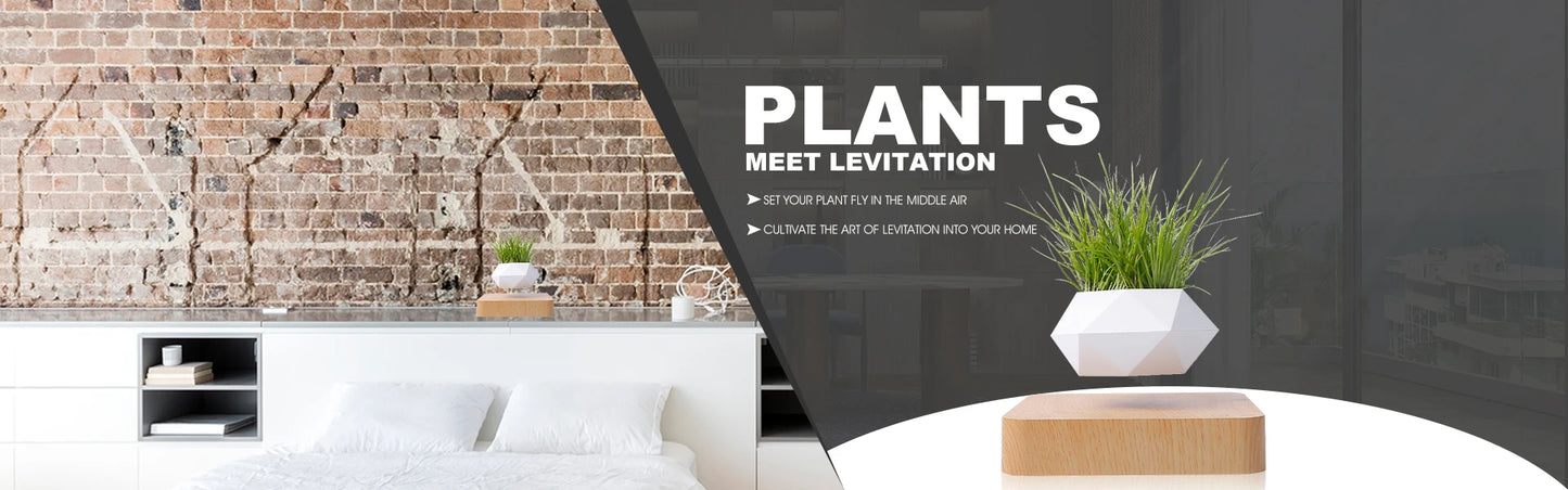 White Magnetic Levitation / Rotation Pot