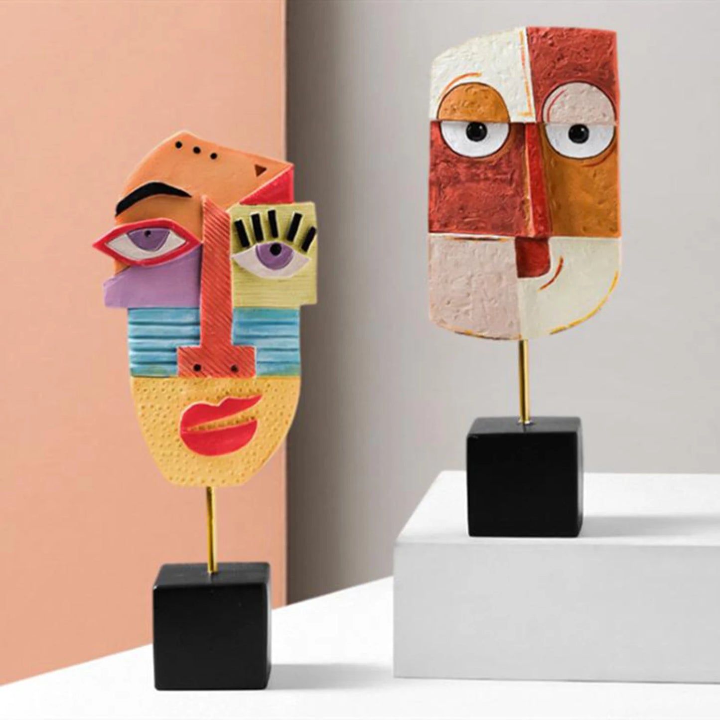 Abstract Face Art Sculptures