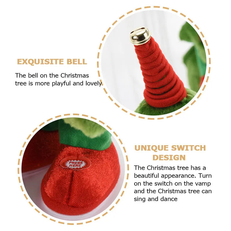Red Christmas tree toy with a gold bell and switch design on a white background