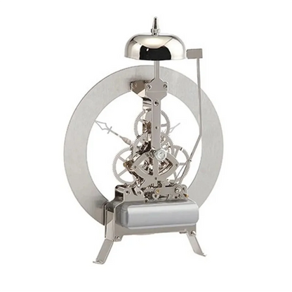 Open Mechanism Small Metal Table Clock