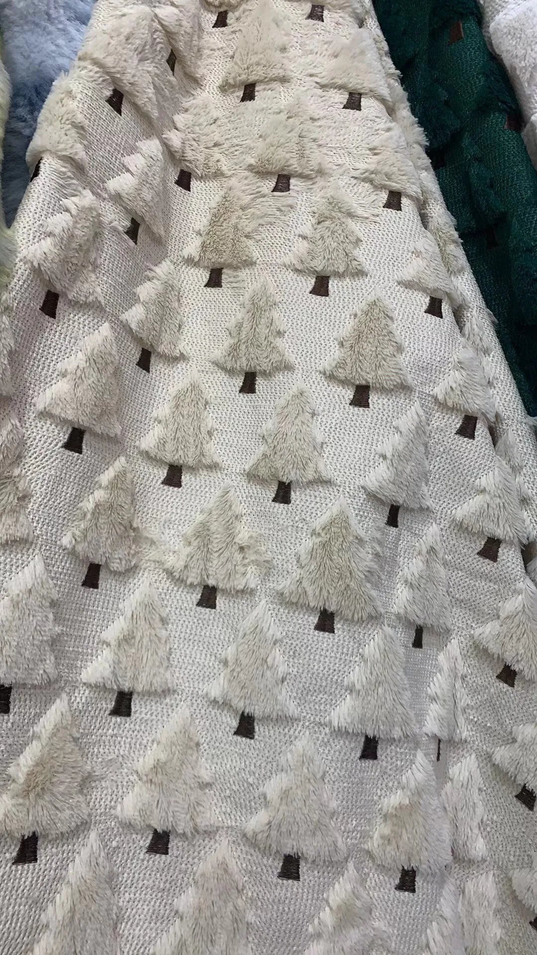 Textile with tree pattern on a white background