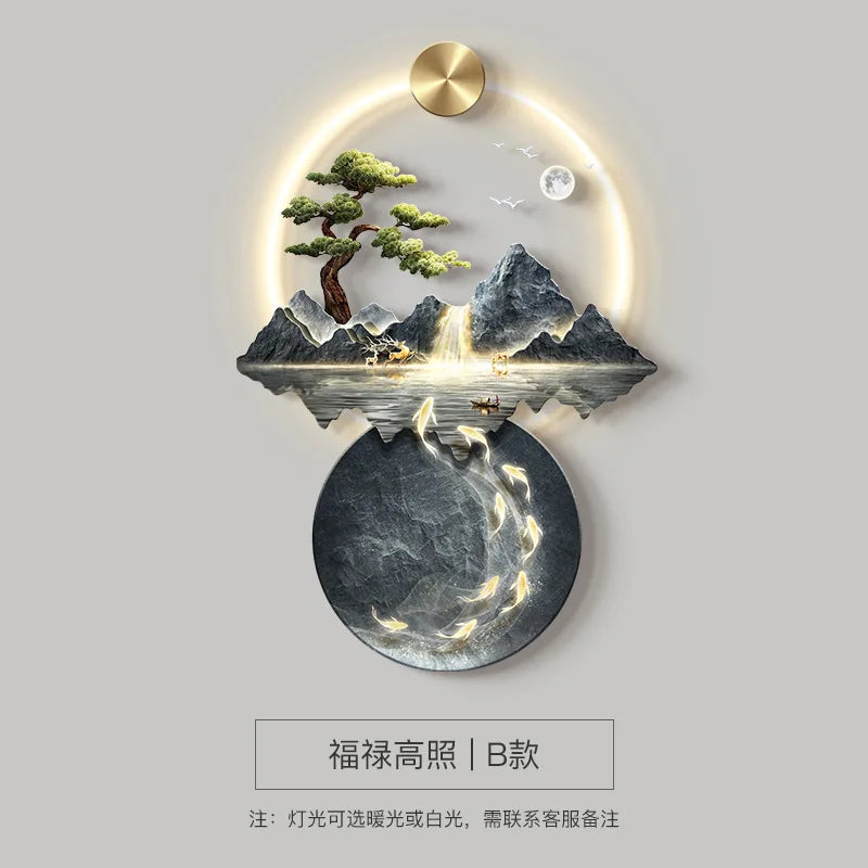 Luxury Serene Landscape LED Wall Fixture