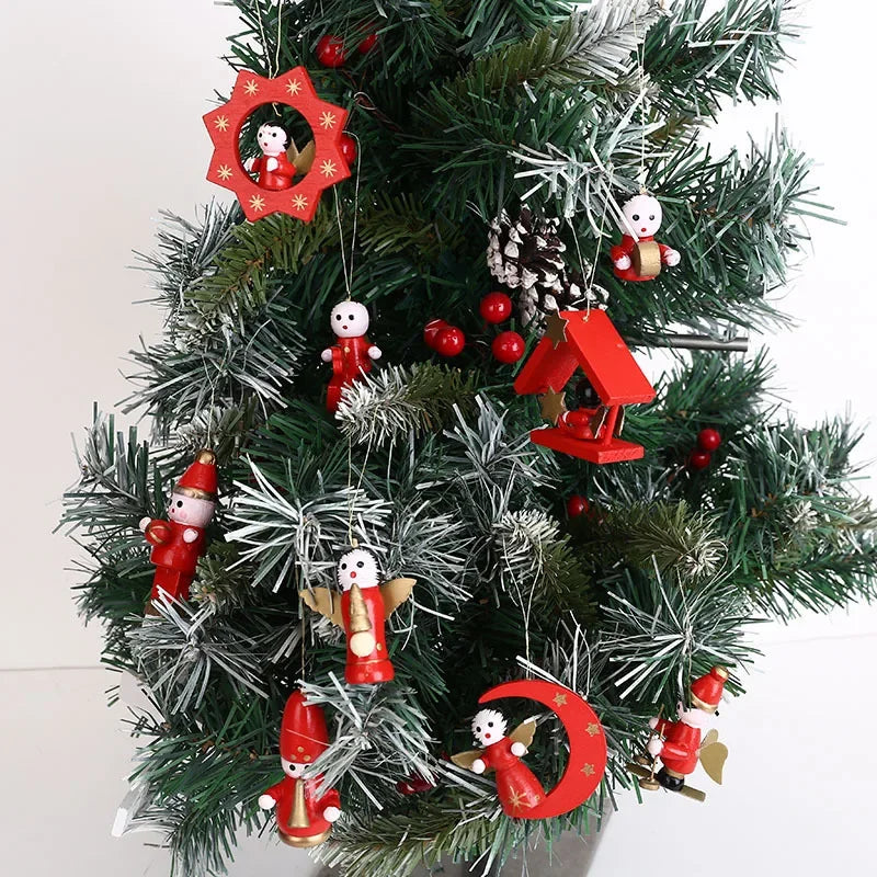 Decorative Christmas wreath with red and gold ornaments on a white background