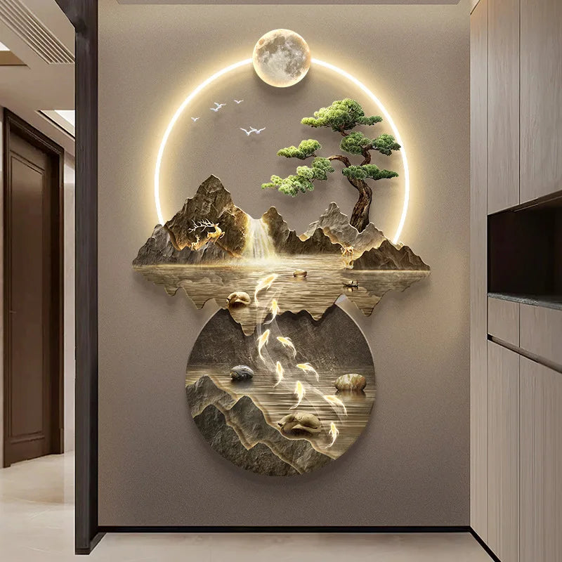 Luxury Serene Landscape LED Wall Fixture