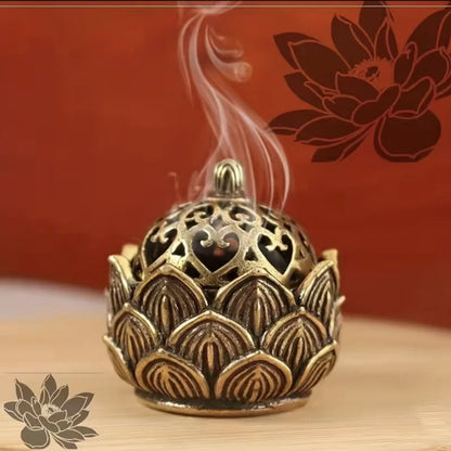 Stainless Steel Hollow Lotus Incense Burner