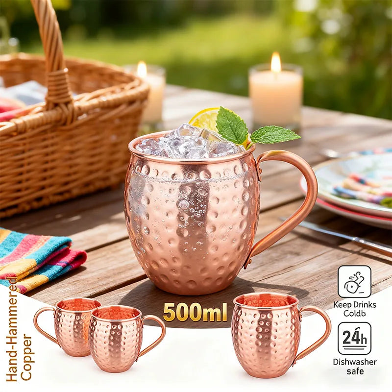 100% Pure Solid Copper Cups
