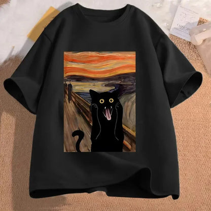 Cat "The Scream" 100% Cotton T-Shirt