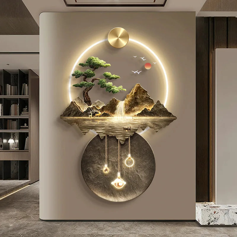 Luxury Serene Landscape LED Wall Fixture
