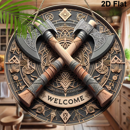 Viking Axes Welcome Sign