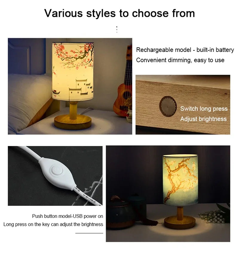 Plum Blossoms Textile Lampshades