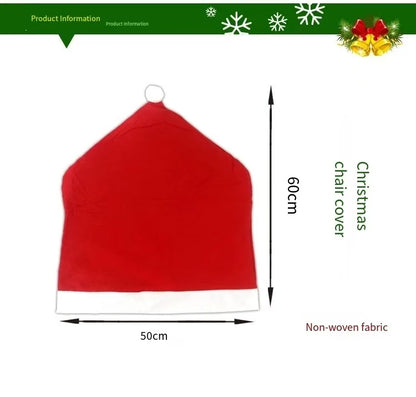 Red Christmas chair cover with dimensions on a white background