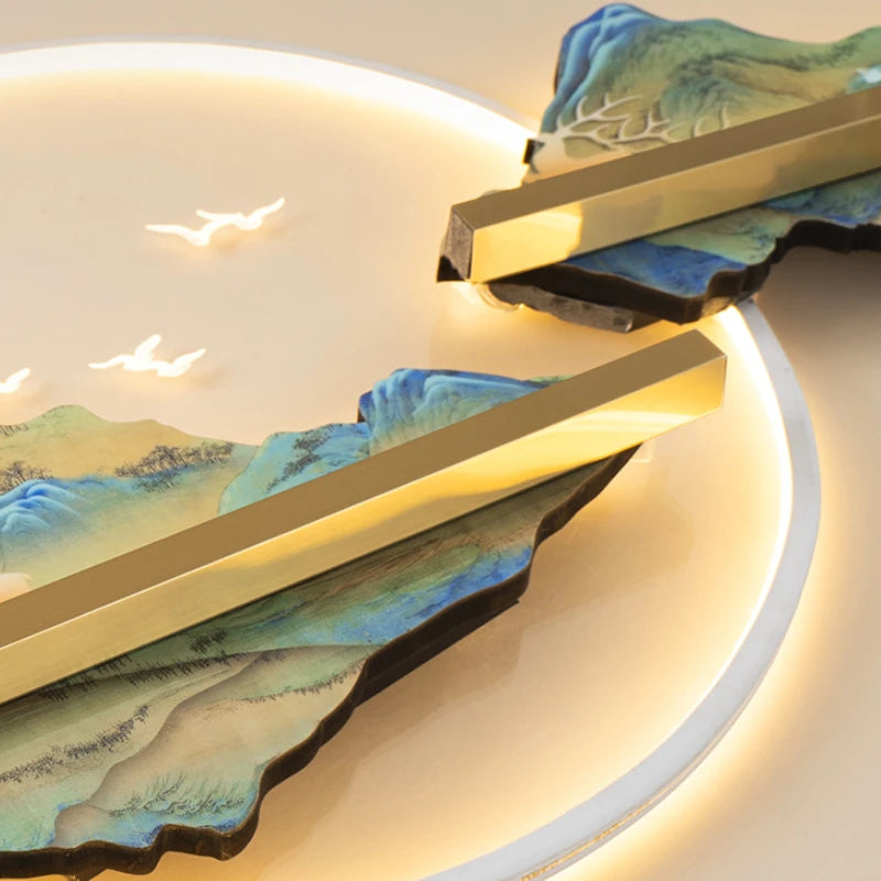 Luxury Serene Landscape LED Wall Fixture