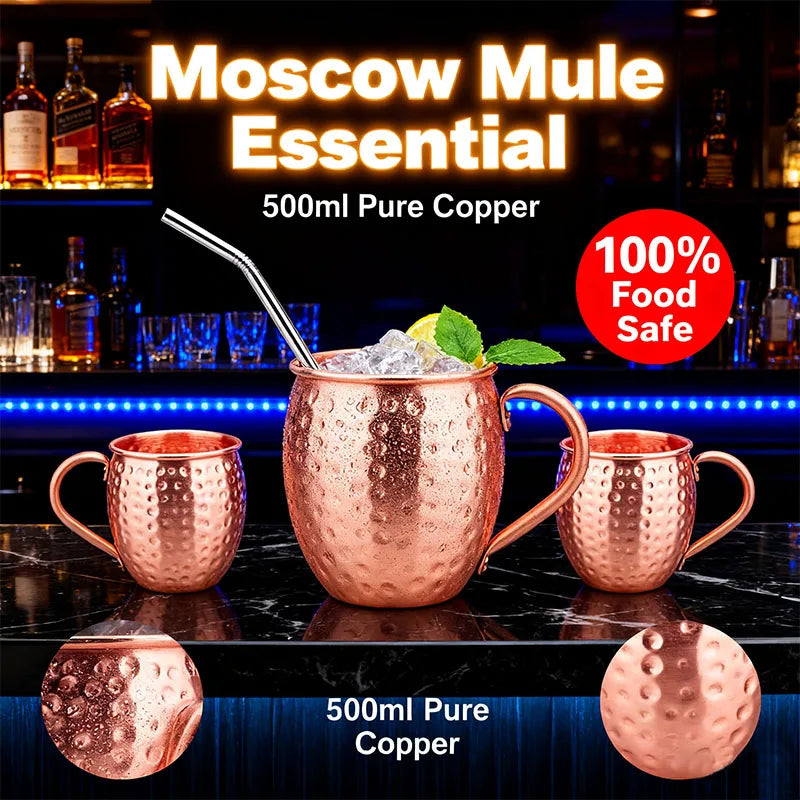 100% Pure Solid Copper Cups