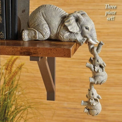 Elephant Family Resin Figurines (3 pcs)