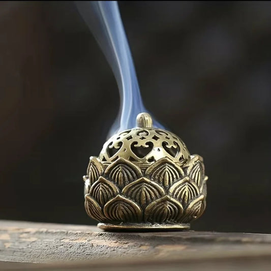 Stainless Steel Hollow Lotus Incense Burner