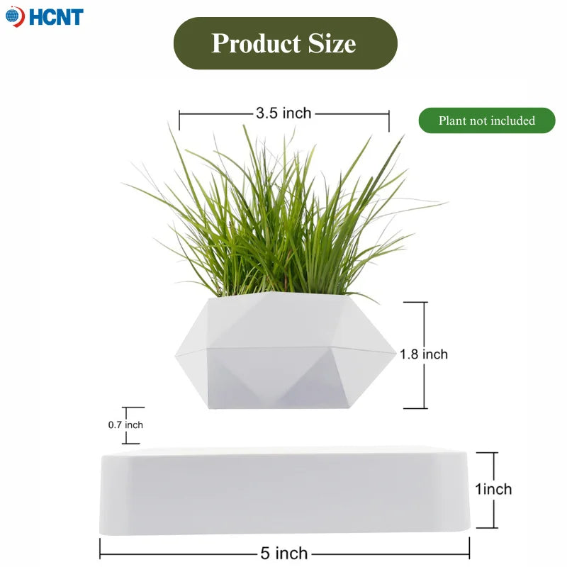 White Magnetic Levitation / Rotation Pot