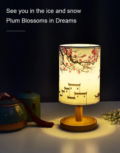 Plum Blossoms Textile Lampshades