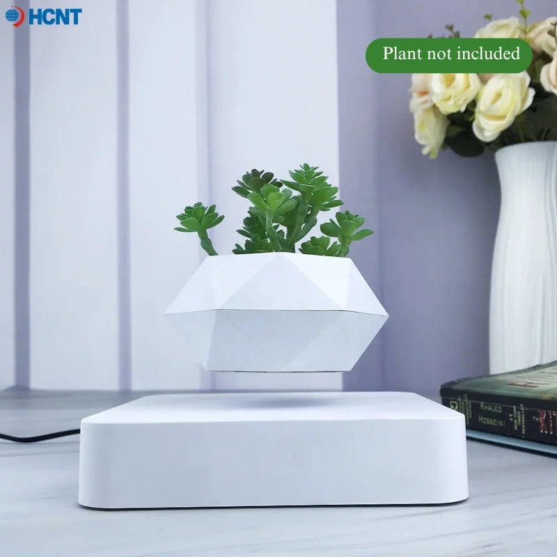 White Magnetic Levitation / Rotation Pot