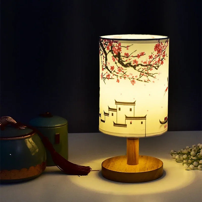 Plum Blossoms Textile Lampshades