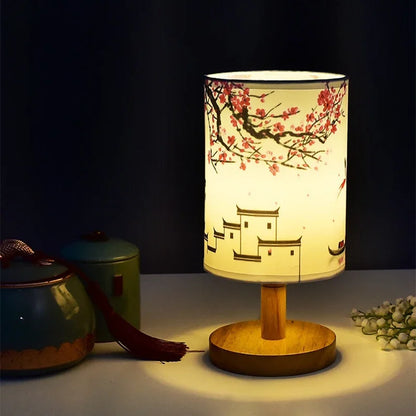 Plum Blossoms Textile Lampshades