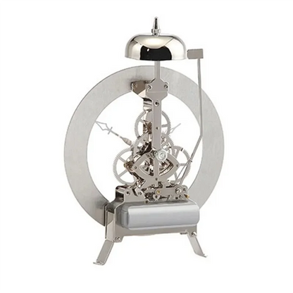 Open Mechanism Small Metal Table Clock