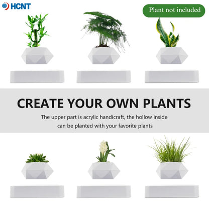 White Magnetic Levitation / Rotation Pot