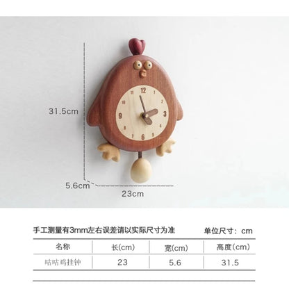 Cockatoo Chicken Pendulum Wall Clock