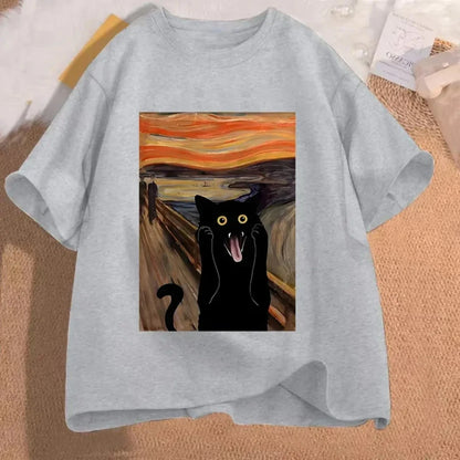 Cat "The Scream" 100% Cotton T-Shirt