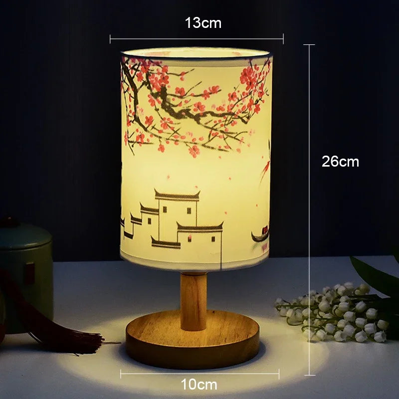 Plum Blossoms Textile Lampshades