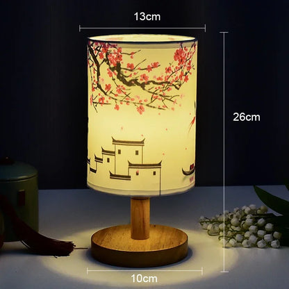 Plum Blossoms Textile Lampshades