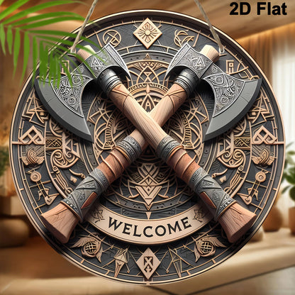 Viking Axes Welcome Sign