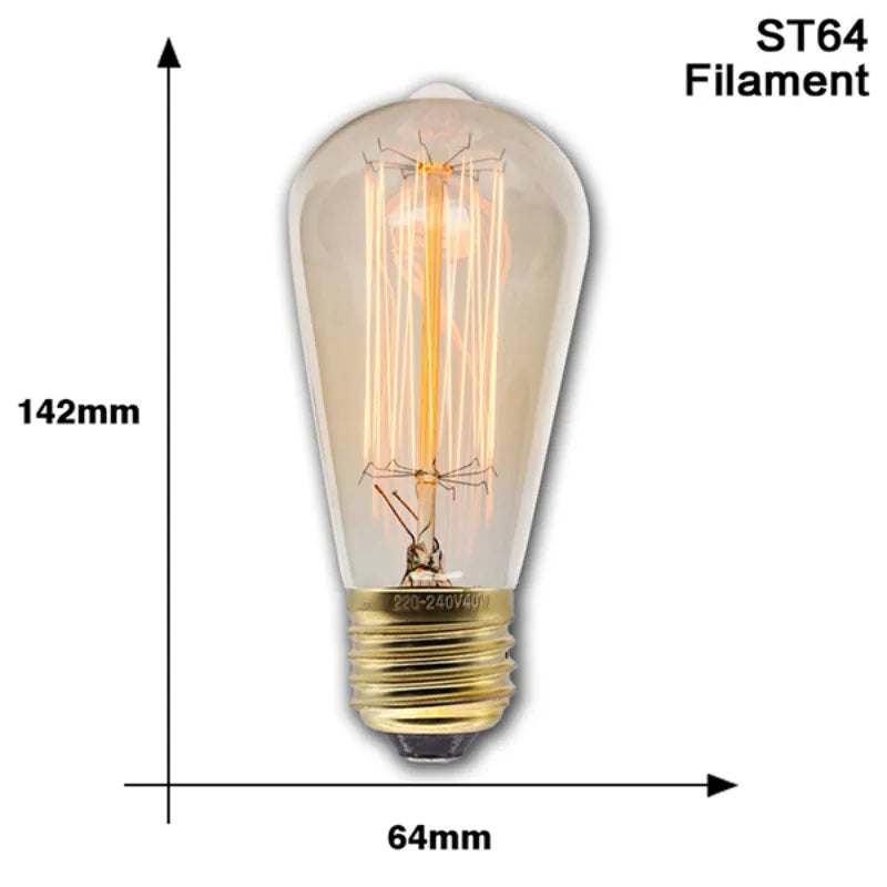 Edison Retro Lamp Incandescent light Bulb E27 220V/110V 40W 💡