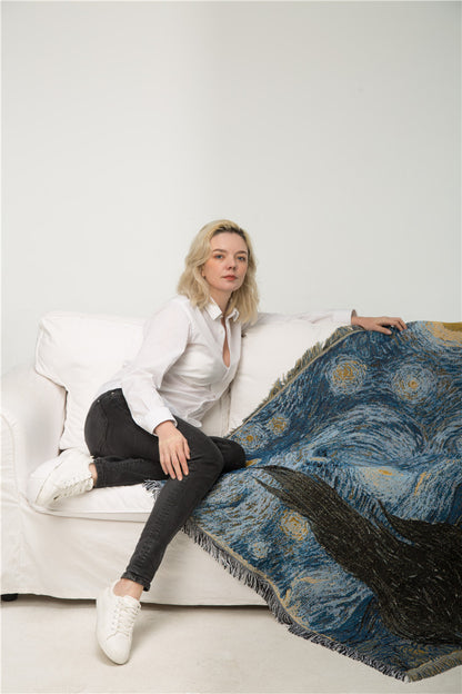 "Starry Night" Artistic Tapestry by Vincent van Gogh ✨🌙