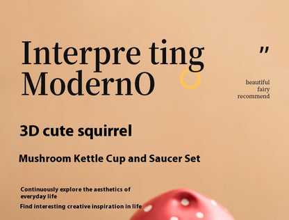 Mushroom Ceramic Tea Kettle Coffee Set