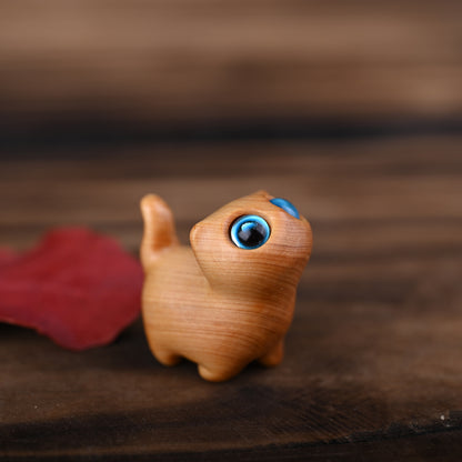 Curious Cat Carving, Guaiac wood/ Rosewood 😻
